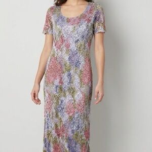 Vintage 90s Helene Blake Floral Maxi Dress 16